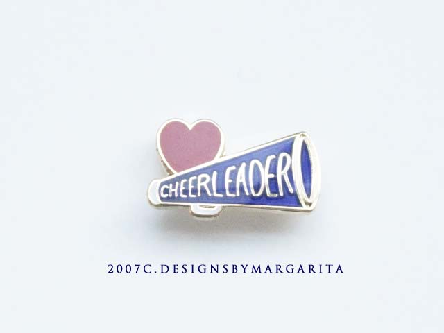 Love Cheerleader Cheer Megaphone Pin