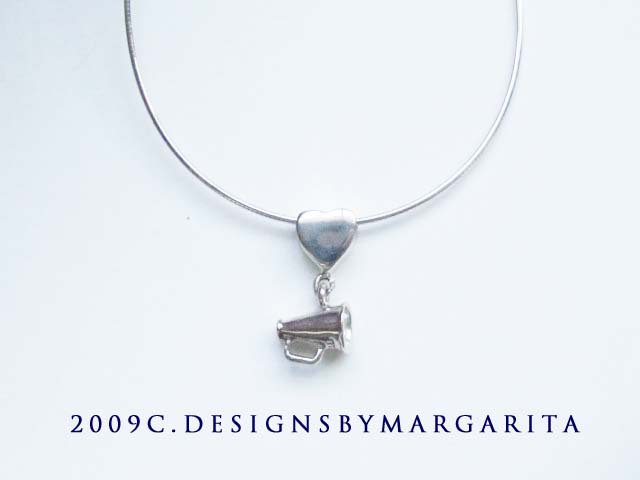 Megaphone Necklace w/ Flat Heart
