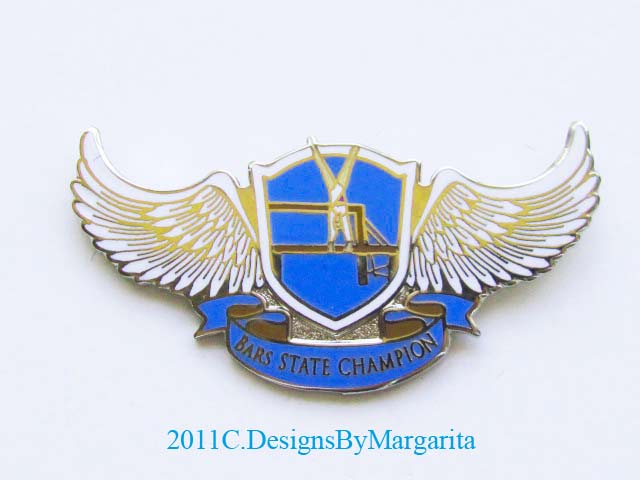 Bars State Champion Gymnastics Pin