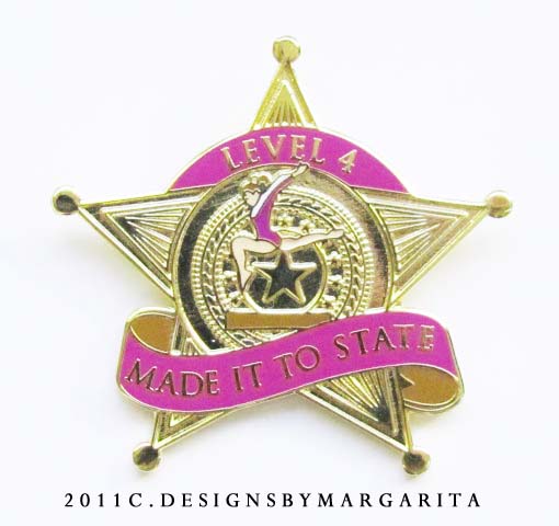 Made It To State Level 4 championships gymnastics Pin