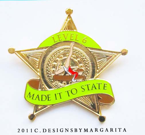 Made it to State Level 6 Championships Gymnastic Pin